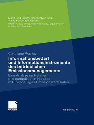 cover image of Informationsbedarf und Informationsinstrumente des betrieblichen Emissionsmanagements